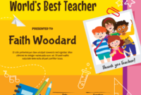 Printable Worlds Best Teacher Award Certificate Template throughout Best Teacher Certificate Templates Free