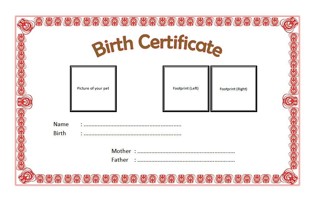 Puppy Birth Certificate Template  10 Special Editions pertaining to Amazing Job Well Done Certificate Template 8 Funny Concepts