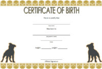 Puppy Birth Certificate Template  10 Special Editions with regard to Dog Training Certificate Template Free 10 Best
