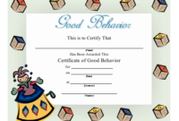 Quality Good Behaviour Certificate Templates  Amazing with Best Good Behaviour Certificate Templates