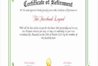 Retirement Certificate Templates For Word New Sample throughout Printable Retirement Certificate Template