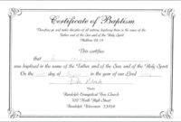 Roman Catholic Baptism Certificate Template  Certificate in Roman Catholic Baptism Certificate Template