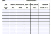 Sample Blood Pressure Log  7 Free Pdf Download Documents with Printable Glucose Monitoring Log Template