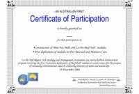 Sample Certificate Of Participation Template Inspirational throughout Best Free Templates For Certificates Of Participation