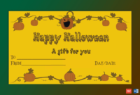Sample Of Halloween Gift Certificate Petrify  Certificate within Halloween Costume Certificates 7 Ideas Free