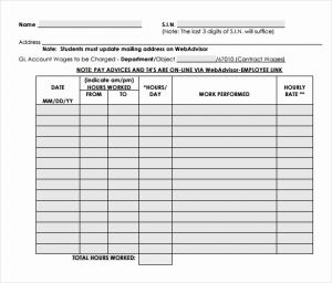 Sample Timesheet For Salaried Employees Or 24 Payroll intended for Amazing Employee Time Log Template