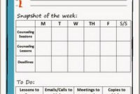 Sample Weekly Counseling Schedule  School Counseling inside Best Middle School Agenda Template