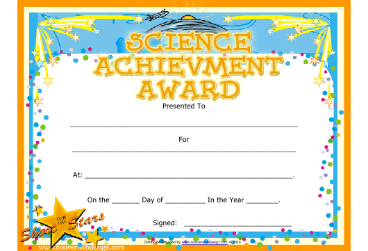 Science Achievement Award Certificate Template Download inside Star Reader Certificate Template