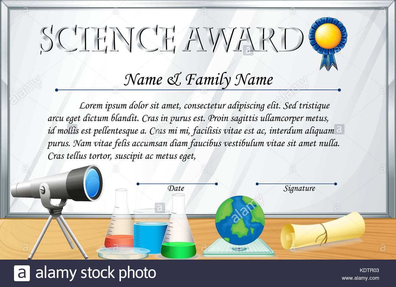 Science Achievement Certificate Template  Paspas inside Free Science Award Certificate Templates
