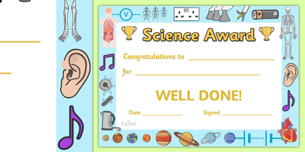 Science Award Certificate  Science Award Certificate Science inside Amazing 10 Science Fair Winner Certificate Template Ideas