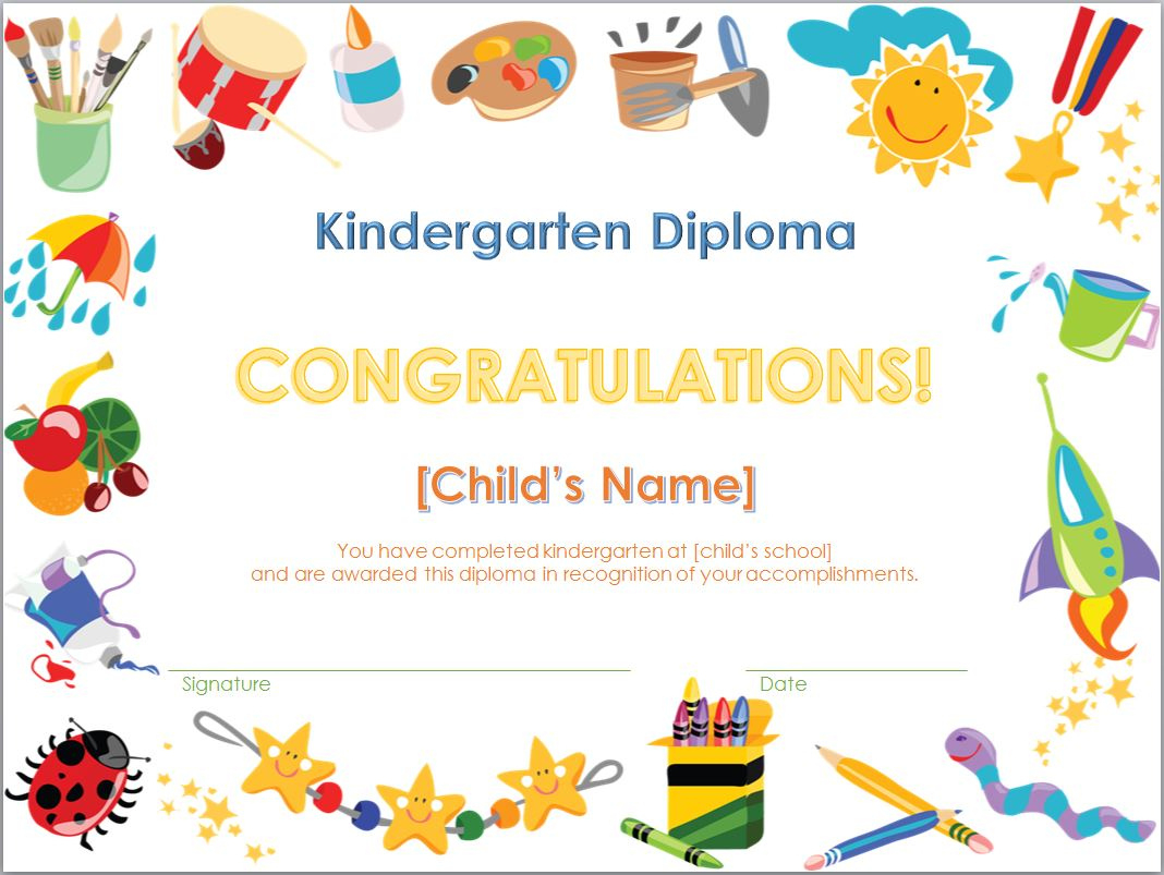 Screenshot Of The Kindergarten Diploma Template regarding Amazing Kindergarten Certificate Of Completion Free