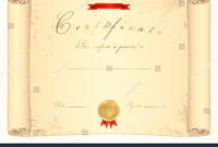 Scroll Certificate Completion Template Sample Background intended for Quality Scroll Certificate Templates