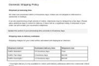Shippingpolicytemplatedocx  Generic Shipping Policy for Shipping Log Template