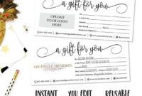 Simple Black And White Script Gift Certificate Template within Quality Black And White Gift Certificate Template Free
