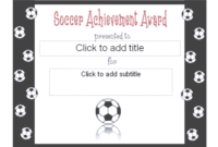 Soccer Achievement Award Certificate  Free Certificate throughout Soccer Achievement Certificate Template