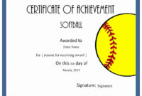 Softball Award Certificate Template Lovely Printable Award for Softball Award Certificate Template