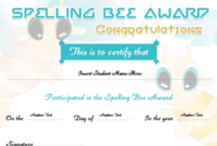 Spelling Bee Certificates  Professional Certificate Templates with Spelling Bee Award Certificate Template