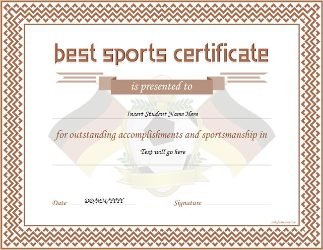 Sports Certificate Templates For Ms Word  Professional intended for Awesome Athletic Certificate Template