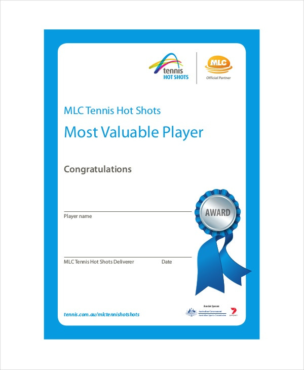 Sportsmanship Certificate Template  4 Free Word Pdf for Printable Player Of The Day Certificate Template Free