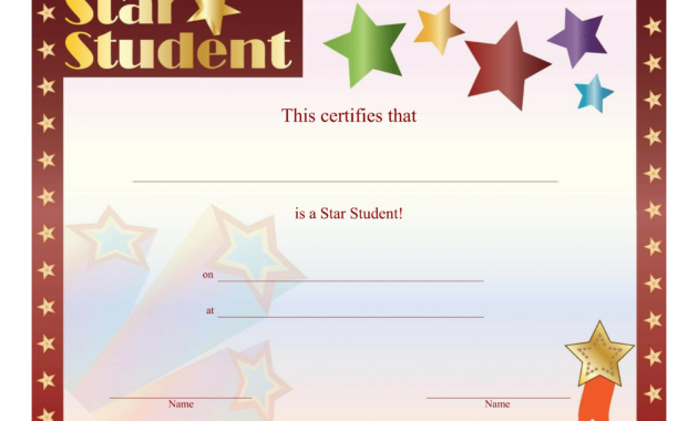 Star Student Certificate  Free Printable Download In Free for Star Certificate Templates Free
