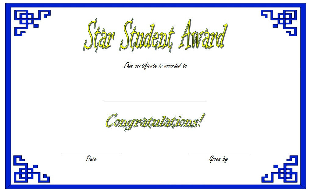 Star Student Certificate Templates  10 Best Ideas Free for Free Student Certificate Templates