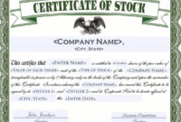 Stock Certificate Templates  Certificate Templates pertaining to Printable Editable Stock Certificate Template