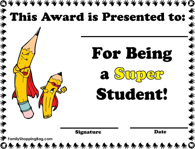 Super Student Award Awards  Student Awards Star Students with regard to Free Super Reader Certificate Templates