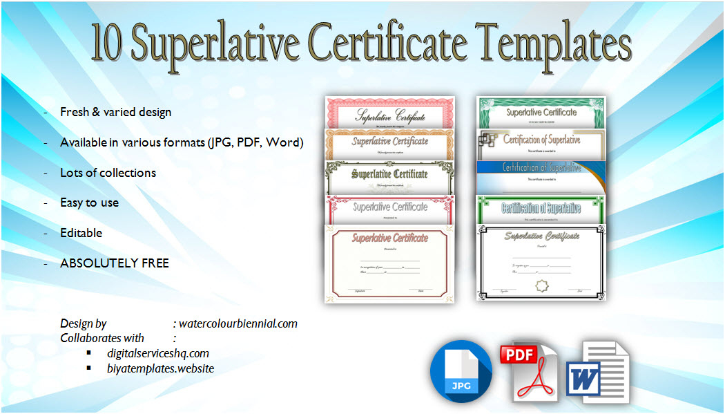 Superlative Certificate Templates Free 10 Great Designs within Amazing Job Well Done Certificate Template 8 Funny Concepts