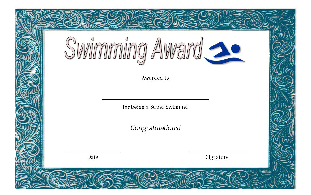 Swimming Award Certificate Free Printable 1 In 2020 pertaining to Quality Pe Certificate Templates
