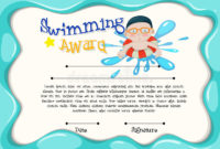 Swimming Award Certificate Template Stock Illustration intended for Printable Swimming Certificate Templates Free
