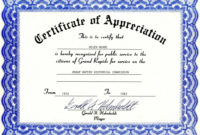 Template For Certificate Of Appreciation In Microsoft Word throughout Professional Certificate Templates For Word