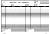 Template  Materials Dispatch Report • Allsafety throughout Quality Safety Training Log Template