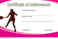 Tennis Achievement Certificate Templates 7 Fantastic throughout Badminton Certificate Template Free 12 Awards
