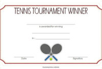 Tennis Tournament Certificate Templates 8 Sporty Designs intended for Baseball Certificate Template Free 14 Award Designs