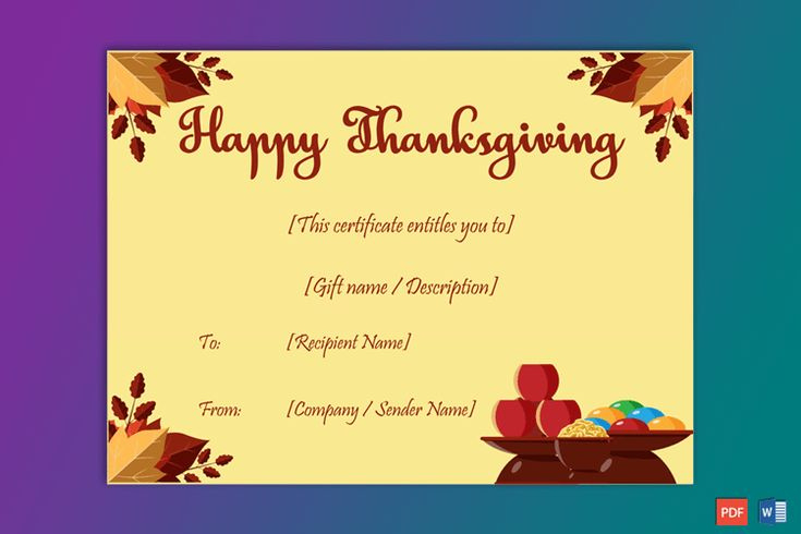 Thanksgiving Gift Certificate Template Skin 5619 In throughout Free Thanksgiving Gift Certificate Template Free