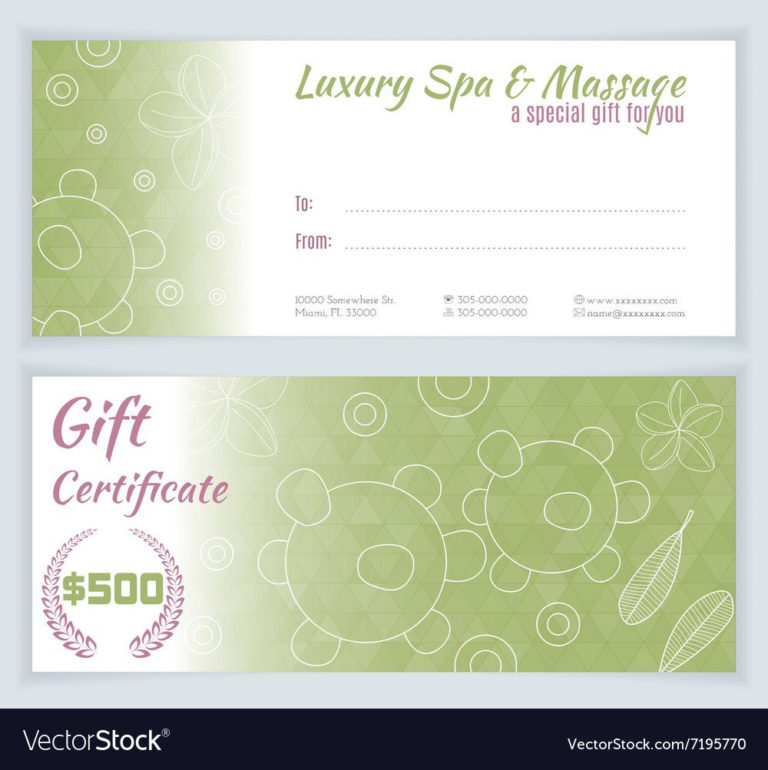 printable massage gift certificate template free download