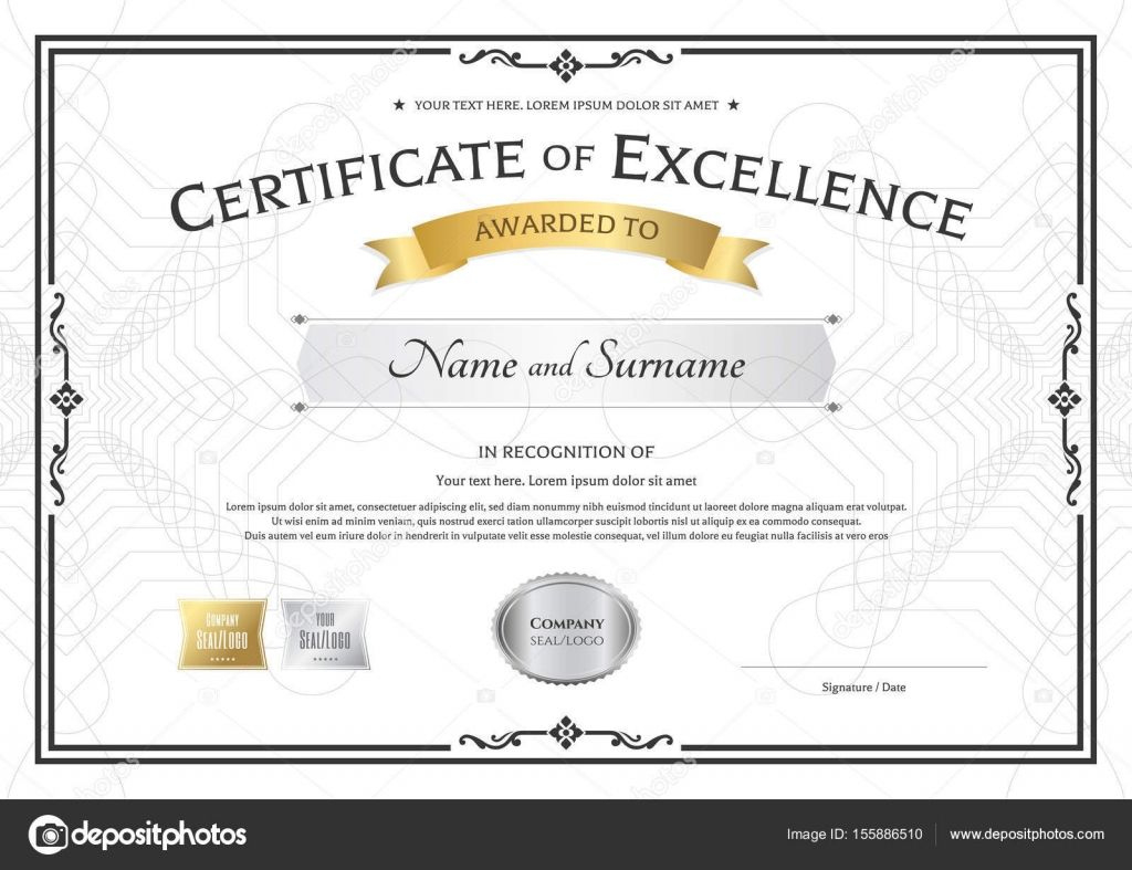 The Marvelous Award Of Excellence Certificate Template intended for Free Certificate Of Excellence Template