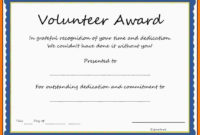 The Terrific 5 Free Volunteer Certificates  Marlows in Volunteer Award Certificate Template