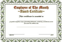 The Third Employee Of The Month Certificate Printable Free pertaining to Employee Recognition Certificates Templates Free