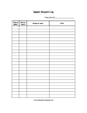This Printable Injury Report Form Is Intended For Human with regard to Best Office Log Book Template