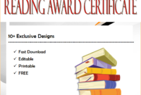 Top 10 Editable Reading Award Certificates Free within Free Reading Achievement Certificate Templates
