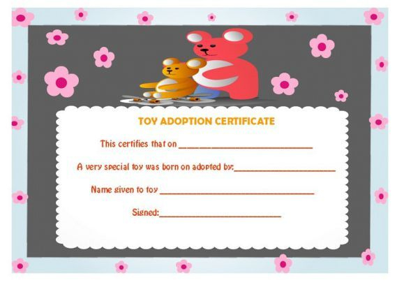 Toy Adoption Certificate  Certificate Templates Adoption in Awesome Rabbit Adoption Certificate Template 6 Ideas Free