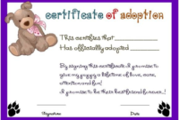 Toy Adoption Certificate Template 8  Templates Example pertaining to Free Pet Adoption Certificate Editable Templates