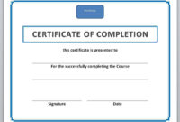Training Certificate Template Free  Addictionary within Training Course Certificate Templates