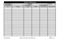 Vehicle Gasoline Log  Download And Print Pdf Document in Printable Vehicle Mileage Log Template