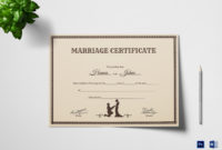 Vintage Marriage Certificate Design Template In Psd Word with regard to Free Certificate Of Marriage Template