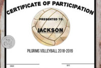 Volleyball Participation Award Instant Download in Volleyball Participation Certificate