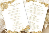 Wedding Ceremony Program Template Vintage Gold within Amazing Wedding Ceremony Agenda Template
