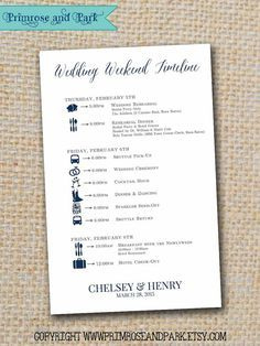 Wedding Itinerary  The Cool Collection  Wedding throughout Printable Bridal Shower Agenda Template