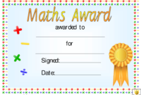 Yellow Ribbon Maths Award Certificate Template Download for Math Award Certificate Templates